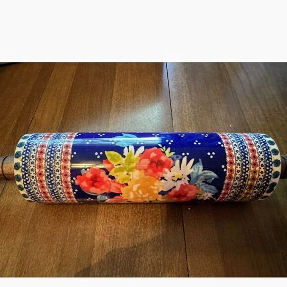 The Pioneer Woman, Fiona floral rolling pin. NIB🌺 Gift idea Retired HTF Blue - Picture 1 of 4